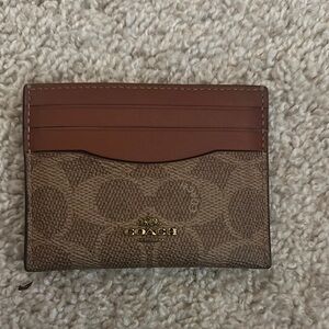 Coach Tan and Brown Card Holder